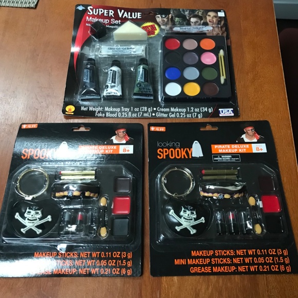 Halloween Super Value Makeup Set & Pirate Deluxe Makeup Kit New 3 sets - Picture 5 of 5